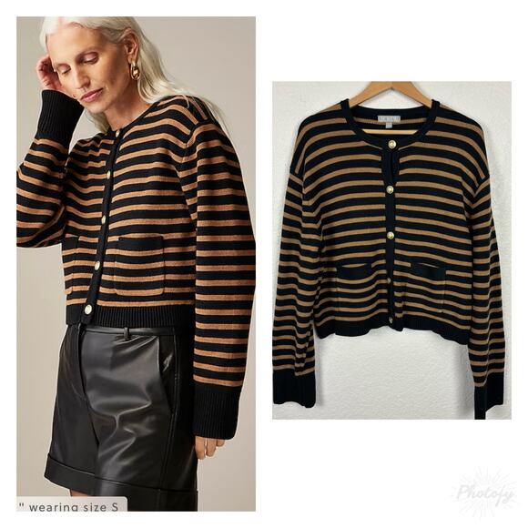 J.Crew Relaxed Emilie‎ Womens Sweater Jacket Sz Medium Preppy Classic Old Money - Picture 1 of 12